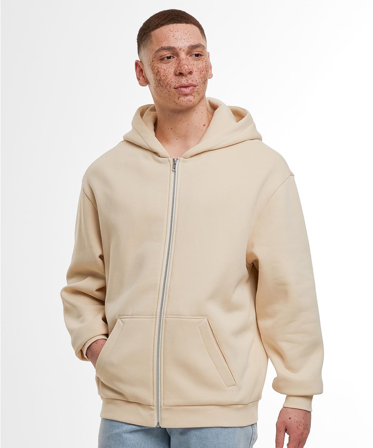 Loose-fit zip hoodie