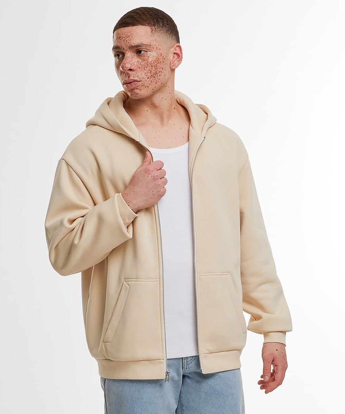 Loose-fit zip hoodie